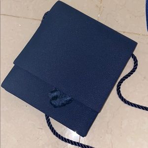 Used once! La Regale Square Navy satin bag